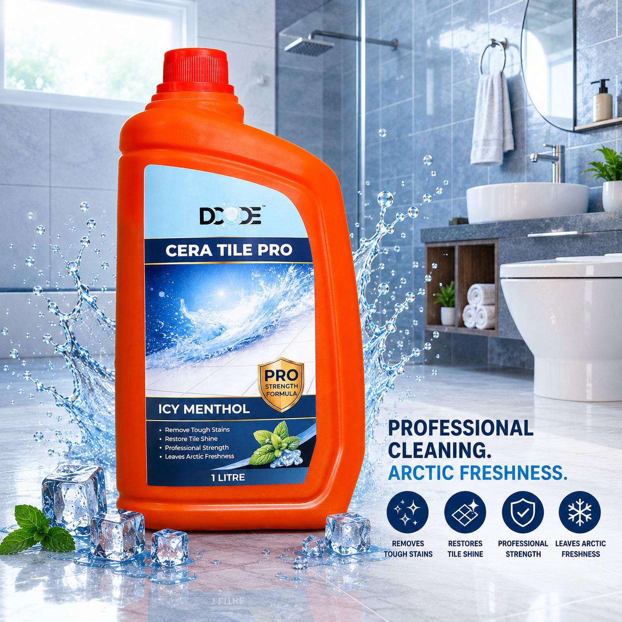 DCODE Cera Tile Pro Liquid Tile Cleaner — Icy Menthol, 1 Litre