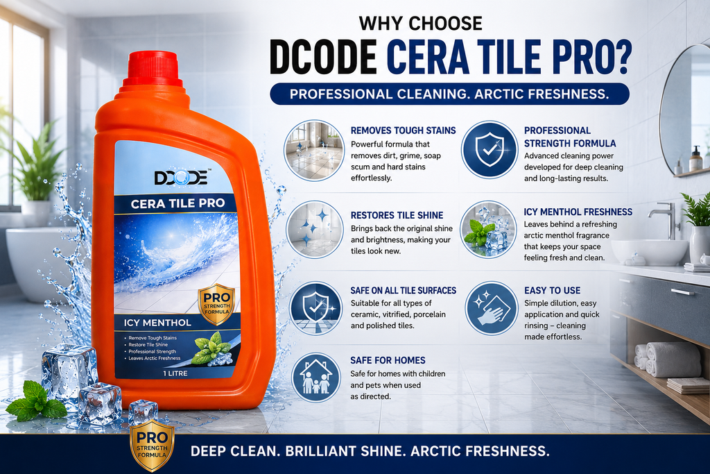 DCODE Cera Tile Pro Liquid Tile Cleaner — Icy Menthol, 1 Litre