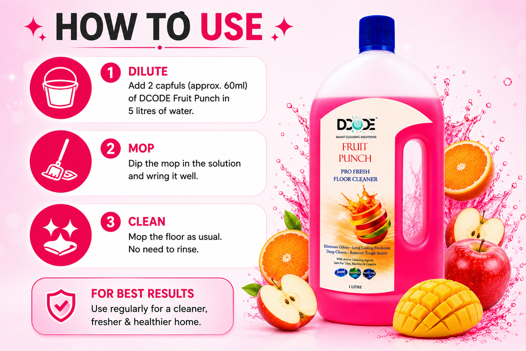 DCODE Fruit Punch Pro Fresh Floor Cleaner — 1 Litre