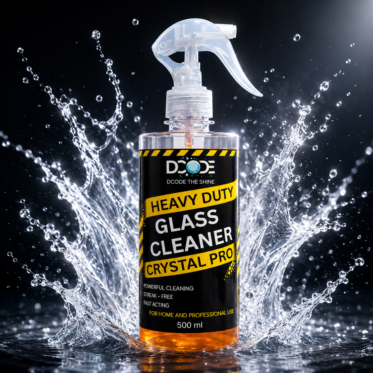 DCODE Crystal Pro Heavy Duty Glass Cleaner Spray — 500ml